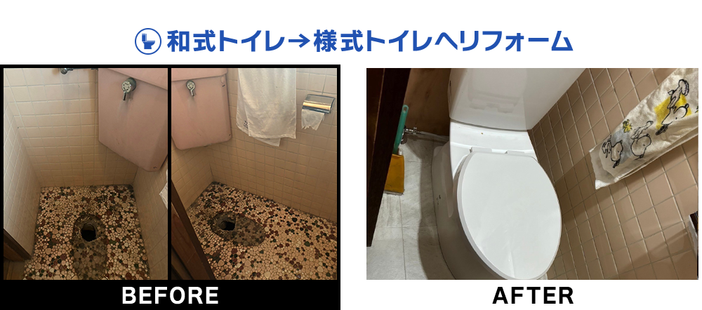 和式トイレ→様式トイレへリフォーム